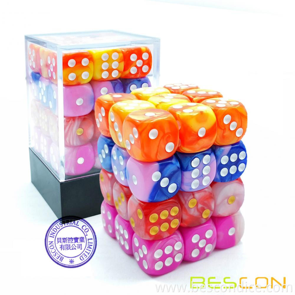 12mm Two Tone Counters Dice Flower Colors 1